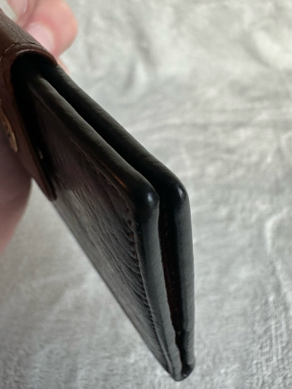 Vintage Gucci Bifold Wallet Black Brown Leather Snap Tab - Picture 12 of 12